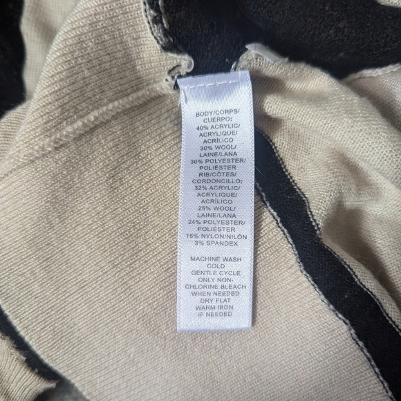 Loft Tan and Black Striped Blouse with Lace Detail - Picture 9 of 9